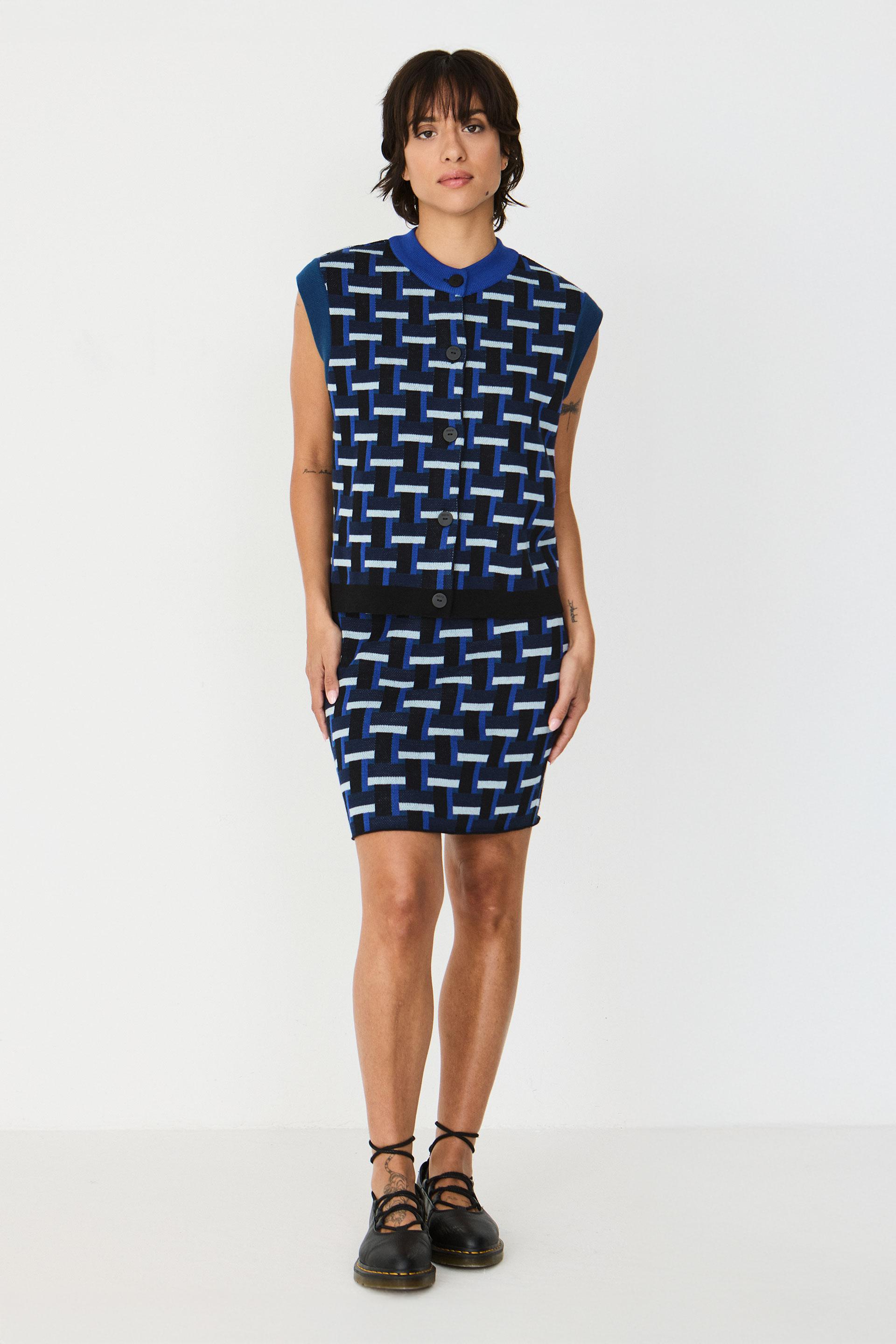 SKFK Gamitza GOTS Sweater Damen Pullunder Weste blau